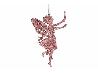 Hanger Elf Glitter Roze 9xh14cm Kunststo F