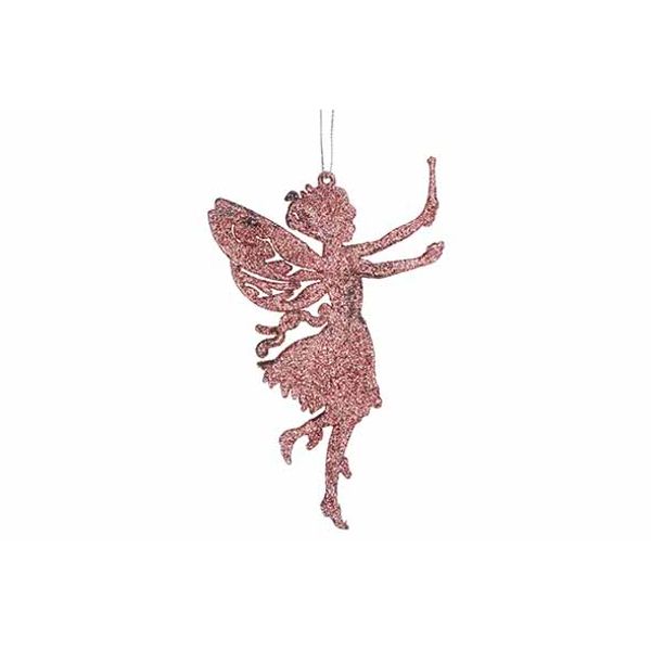 Hanger Elf Glitter Roze 9xh14cm Kunststo F 