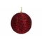 Kerstbal Rope Glitter Bordeaux D8cm Kuns Tstof 