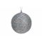 Kerstbal Rope Glitter Zilver D8cm Kunsts Tof 