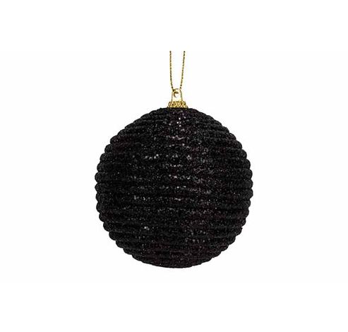 Boule Noel Rope Glitter Noir D8cm Plasti C  Cosy @ Home