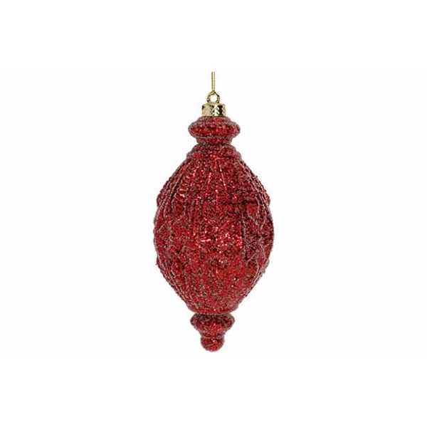 Hanger Drop Glitter Rood 8x8xh16cm Kunst Stof 