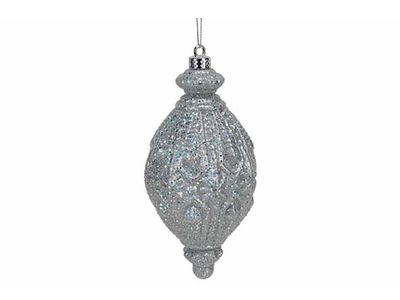 Hanger Drop Glitter Zilver 8x8xh16cm Kun Ststof