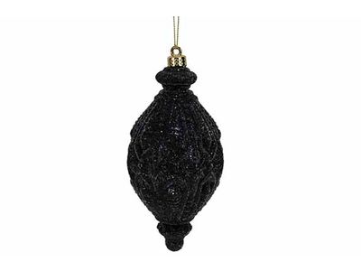 Hanger Drop Glitter Zwart 8x8xh16cm Kuns Tstof