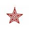 Hanger Star Glitter Rood 10xh10cm Kunsts Tof 