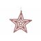 Hanger Star Glitter Roze 10xh10cm Kunsts Tof 