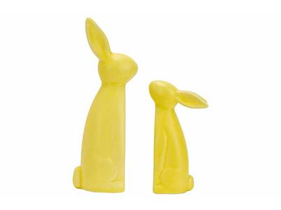 Konijn Set2 Bookend Funky Geel 9,5x4,3xh 14,5cm Langwerpig Porselein