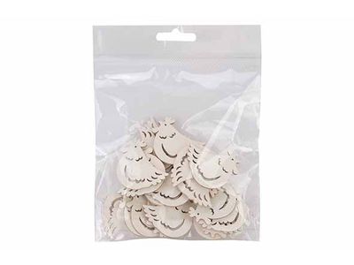 Deco A Disperser Set24 Chickens Blanc 4c M Bois