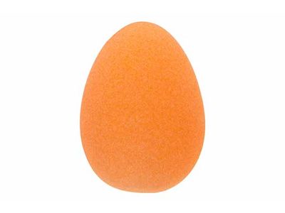 Paasei Flocked Oranje 11x11xh15cm Kunsts Tof