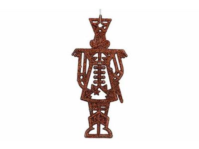 Hanger Nutcracker Glitter Bruin 8xh15cm Kunststof