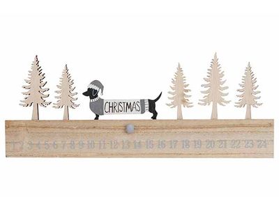 Deco Lettres Christmas Teckle Xmas Trees  Naturel 35x2xh13,5cm Allonge Bois