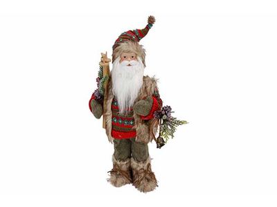 Santa Rood Groen 20x13xh31cm Polyester 