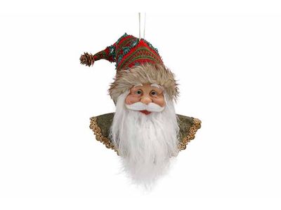 Kerstmanhoofd Hanger Rood Groenxh28cm Po Lyester