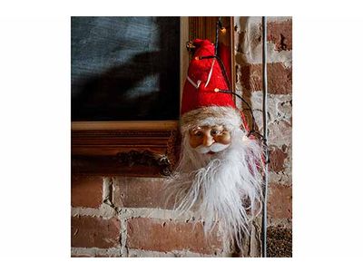 Kerstmanhoofd Hanger Rood H28cm Polyeste R