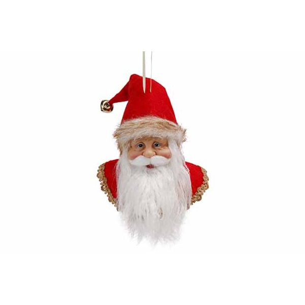 Kerstmanhoofd Hanger Rood H28cm Polyeste R 