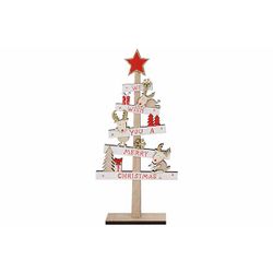 Kerstboom We Wish You Rood Wit 4x14xh30c M Hout 