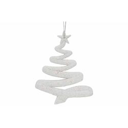 Hanger Kerstboom Glitter Wit 9,5xh12cm K Unststof 