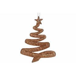 Hanger Kerstboom Glitter Koper 9,5xh12cm  Kunststof 