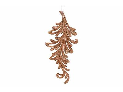 Hanger Leaf Glitter Koper 7xh16cm Kunsts Tof