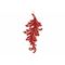 Hanger Leaf Glitter Rood 7xh16cm Kunstst Of 