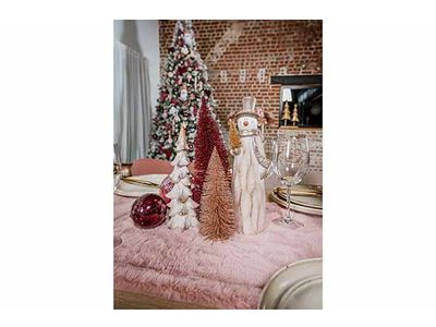 Kerstboom Washed Effect Greige 10,5x8xh2 4cm Langwerpig Polyresin