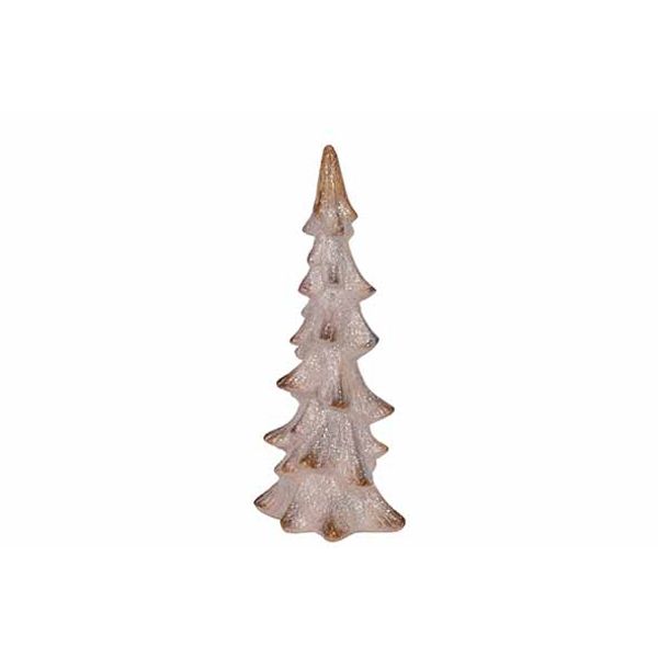 Kerstboom Washed Effect Greige 10,5x8xh2 4cm Langwerpig Polyresin 