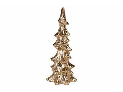 Kerstboom Elegant Goud 10,5x8xh24cm Lang Werpig Polyresin