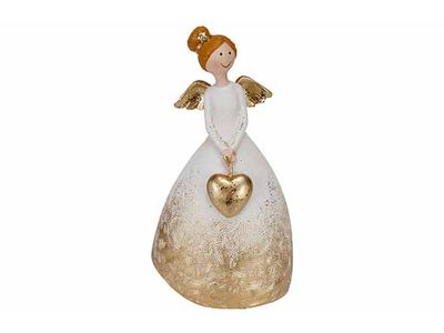 Engel Holding Heart Degraded Gold Ivoor 13x9,2xh23,5cm Andere
