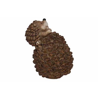 Egel On Top Of Pinecone Bruin 15,5x13xh1 9cm Langwerpig Polyresin  Cosy @ Home