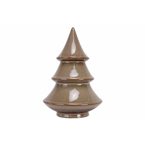 Kerstboom Glazed Taupe 13x13xh19,5cm Ron D Aardewerk 