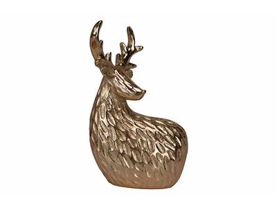 Hert Carved Goud 14,5x9xh21cm Andere Pol Yresin