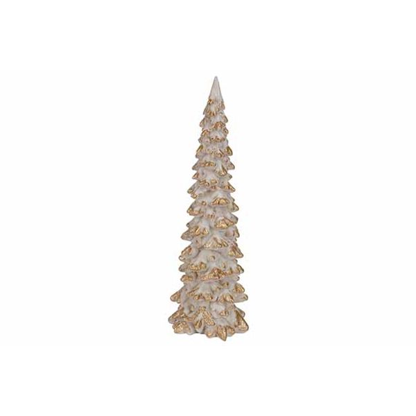 Kerstboom Gold Wit 8x8xh25cm Polyresin  