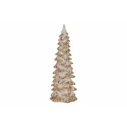 Kerstboom Gold Wit 5x5xh15cm Polyresin  