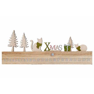 Deco Lettres Xmas Cats Xmas Trees Nature L 35x2xh13,5cm Allonge Bois  Cosy @ Home