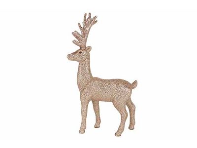 Hert Glitter Lichtroze 18x5xh28cm Kunsts Tof