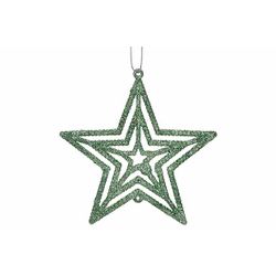 Hanger Star Glitter Groen 10xh10cm Kunst Stof 