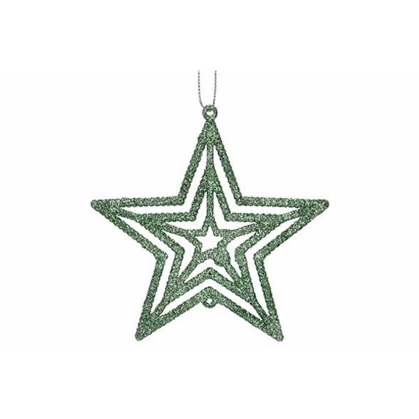 Hanger Star Glitter Groen 10xh10cm Kunst Stof 