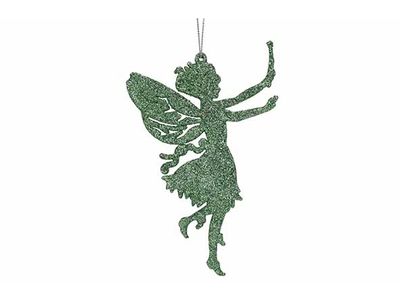 Hanger Elf Glitter Groen 9xh14cm Kunstst Of