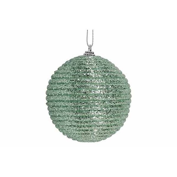 Kerstbal Rope Glitter Groen D8cm Kunstst Of 