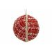 Kerstbal Rood Wit D8cm Textiel  