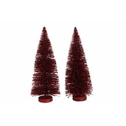 Cosy @ Home Arbre De Noël Set2 Glitter Bordeaux 7x7x H15cm Plastic 