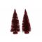 Kerstboom Set2 Glitter Bordeaux 7x7xh15c M Kunststof 