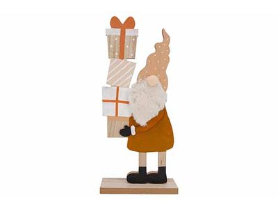 Pere Noel Gifts Standing Brun 16x5xh33,5 Cm Allonge Bois
