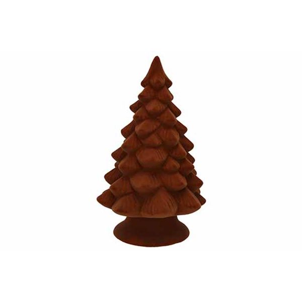 Kerstboom Flocked Roest 12,5x12,5xh21cm Langwerpig Aardewerk 