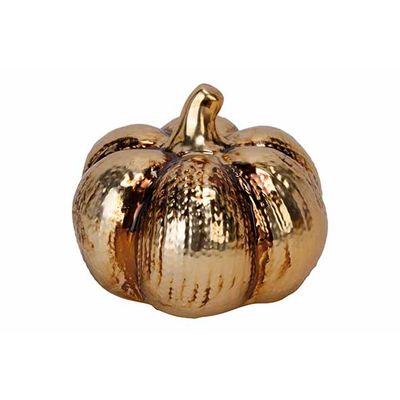 Pompoen Goud 10,7x10,7xh8,7cm Rond Aarde Werk  Cosy @ Home