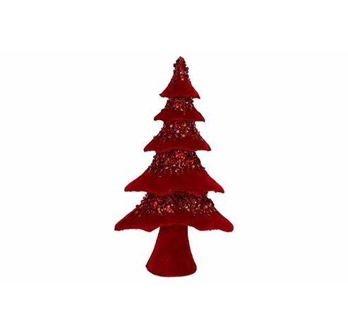 Arbre De Noël Paillettes Rouge 25x12xh43 Cm Velours  Cosy @ Home