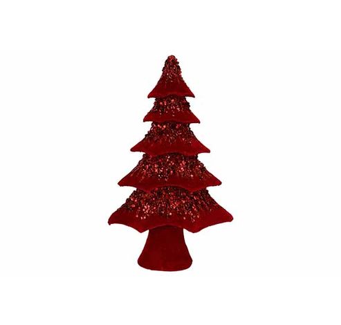 Arbre De Noël Paillettes Rouge 31x13xh52 Cm Velours  Cosy @ Home