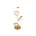 Cosy @ Home Toren Holder 3 Heart Vases 8x3x9cm Goud 14x14xh39cm Langwerpig Metaal