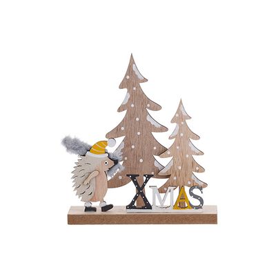 Deco Lettres Curry Cap Hedgehog Xmas Tre Es Gris 18x5xh21cm Bois  Cosy @ Home