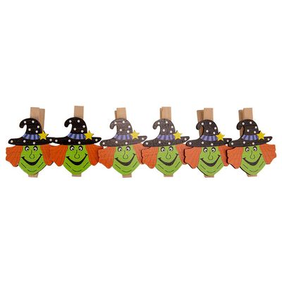 Clip Wicked Witch Multi-kleur 40x7xh1,5c M Hout  Cosy @ Home